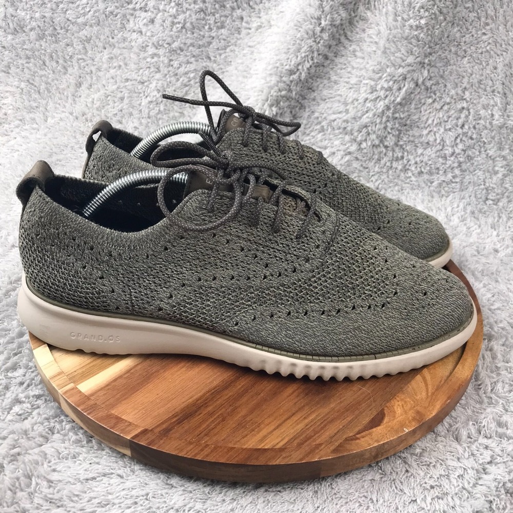 Cole Haan OriginalGrand Stitchlite Wingtip Oxfrord Mens 11M Gray Knit‎ Sneakers